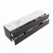 MONDIAZ VICA-DLUX Ensemble meuble de salle de bains - 200cm - meuble bas dark grey - 4 tiroirs - lavabo encastré cloud gauche - sans trous de robinet - version haute 60cm - frape SW1088863