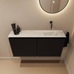 MONDIAZ TURE-DLUX Meuble toilette - 100cm - Urban - EDEN - vasque Opalo - position droite - sans trou de robinet SW1104153