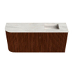 Mondiaz JOYA-DLUX 91.6cm meuble de toilette - arrondi gauche couleur Ruby - Vasque FAYE position droite Sans trou de robinet couleur Ostra. SW1423826
