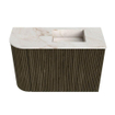 Mondiaz JOYA-DLUX Meuble de toilette 61,6cm - arrondi gauche couleur Shadow - Vasque FAYE position droite 1 trou de robinet couleur Frappe. SW1422721