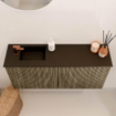 Mondiaz JOYA 90cm toiletmeubel - kleur Dusk - Wastafel FAYE positie Links 1 kraangat kleur Urban. SW1421668