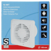 Sanivesk Standard Ventilateur - Ø10 - Silencieux - Minuterie - Interrupteur (à lumière) - Carré - Blanc SW1212658
