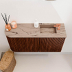 Mondiaz JOYA-DLUX 81.6cm toiletmeubel - ronding links kleur Ruby - Wastafel FAYE positie Rechts 1 kraangat kleur Arena. SW1425305