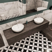 Mondiaz LUSH Meuble salle de bains avec 2 tiriors lavabo BARCO 180x30x45cm double 2 trous de robinet Dark brown/Brun foncé SW409618