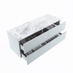 MONDIAZ VICA-DLUX Ensemble meuble de salle de bains - 130cm - meuble bas clay - 4 tiroirs - lavabo encastré cloud gauche - 1 trou de robinet - version haute 60cm - glace SW1088201