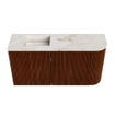 Mondiaz JOYA-DLUX 81.6cm toiletmeubel - ronding rechts kleur Ruby - Wastafel FAYE positie Links Zonder kraangat kleur Frappe. SW1423507