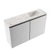 MONDIAZ TURE-DLUX Meuble de toilettes 80cm Plata. EDEN lavabo Glace position droite. Avec 1 trou de robinet. SW1103453