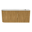 Mondiaz JOYA-DLUX 91.6cm toiletmeubel - ronding links kleur Oak - Wastafel FAYE positie Rechts 1 kraangat kleur Ostra. SW1426203