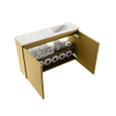 MONDIAZ TURE-DLUX Meuble toilette - 80cm - Oro - EDEN - vasque Ostra - position droite - 1 trou de robinet SW1105005