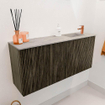 Mondiaz JOYA-DLUX 90cm meuble de salle de bains - couleur Shadow - Vasque FAYE position Droite 1 trou de robinet couleur Glace. SW1422761