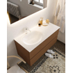 Mondiaz VICA Ensemble de meuble de salle de bain - 100cm - meuble sous-vasque reposant - 2 tiroirs - lavabo moon gauche - 1 trou de robinet - version XL 60cm de haut SW1089674