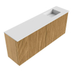 Mondiaz JOYA 100cm toiletmeubel - kleur Oak - Wastafel FAYE positie Rechts 1 kraangat kleur Talc. SW1421120