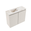 MONDIAZ TURE-DLUX Meuble toilette - 60cm - Linen - EDEN - vasque Frappe - position gauche - sans trou de robinet SW1102851