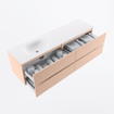 MONDIAZ Vica Ensemble meuble de salle de bains - 170cm - meuble bas rosee - 4 tiroirs - lavabo moon gauche - 1 trou de robinet - version haute 60cm - talc SW1080411