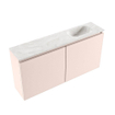 MONDIAZ TURE-DLUX Meuble toilette - 100cm - Rosee - EDEN - vasque Ostra - position droite - sans trou de robinet SW1105023