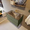 Mondiaz VICA-DLUX Ensemble de meuble de salle de bain - 80cm - meuble sous-vasque armée - 2 tiroirs - lavabo encastré nuage milieu - 1 trou de robinet - version haute 60cm - lave SW1086710