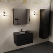 Mondiaz AIVY Ensemble de meuble - 80x45x50cm - 1 trou de robinet - 1 vasque Urban Solid surface - Centre - 2 tiroirs - avec armoire de toilette - MDF Urban SW892357