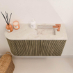 Mondiaz JOYA-DLUX Meuble de salle de bains 71,6cm - arrondi gauche couleur Dusk - Vasque FAYE position droite 1 trou de robinet couleur Frappe. SW1423114