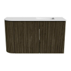 Mondiaz JOYA 71.6cm meuble de toilette - arrondi gauche couleur Shadow - Vasque FAYE position Droite 1 trou de robinet couleur Talc SW1421454