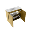 MONDIAZ TURE-DLUX Meuble toilette - 60cm - Oro - EDEN - vasque Opalo - position gauche - sans trou de robinet SW1104467