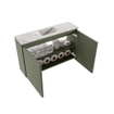 MONDIAZ TURE-DLUX Meuble toilette - 80cm - Army - EDEN - vasque Glace - position centrale - sans trou de robinet SW1103170