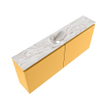MONDIAZ TURE-DLUX meuble WC 120 cm Ocher. EDEN lavabo Glace position centrale. Sans trou de robinet. SW1103405