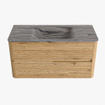 Mondiaz CIRO-DLUX Ensemble de meubles de salle de bains - 100x45x50cm - lavabo solid surface Sombra - 1 vasque au milieu - sans trous de robinet - 2 tiroirs - Chêne SW1531232