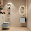 MONDIAZ TURE-DLUX meuble de toilette 40cm Greey. EDEN lavabo Ostra position gauche. Avec 1 trou de robinet. SW1104872