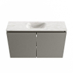 MONDIAZ TURE-DLUX meuble WC 80 cm Smoke. Lavabo EDEN Ostra position milieu. Avec 1 trou de robinet. SW1105088