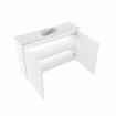 MONDIAZ TURE-DLUX Meuble WC 80 cm Talc. Lavabo EDEN Ostra position milieu. Avec 1 trou de robinet. SW1104662