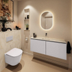 MONDIAZ TURE-DLUX Meuble toilette - 120cm - Cale - EDEN - vasque Ostra - position centrale - sans trou de robinet SW1104739