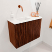 Mondiaz JOYA 61.6cm meuble de toilette - arrondi droit couleur Ruby - Vasque FAYE position Gauche Sans trou de robinet couleur Talc. SW1421780