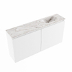 MONDIAZ TURE-DLUX Meuble toilette - 100cm - Talc - EDEN - vasque Glace - position droite - sans trou de robinet SW1103117