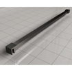 Douche à l'italienne Wiesbaden Slim 85x200cm avec verre clair de 8mm avec profil noir et barre de renfort SW419915