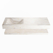 MONDIAZ ALAN - DLUX Ensemble de meuble de salle de bain - 130cm - tablette - Ostra - lavabo suspendu - cuve à gauche - 1 trou de robinet - Ostra SW809336