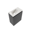 MONDIAZ TURE-DLUX Meuble toilette - 40cm - Dark Grey - EDEN - vasque Ostra - position gauche - 1 trou de robinet SW1104791