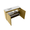 MONDIAZ TURE-DLUX Meuble toilette - 80cm - Oro - EDEN - vasque Opalo - position gauche - sans trou de robinet SW1104453