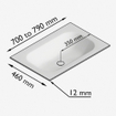 Mondiaz BIG SMALL Lavabo encastré - L70xH1.2cm - 1 trou de robinet - vasque au milieu - solid surface Frappe mat (Multi) SW1073235