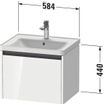 Duravit Ketho 2 meuble bas pour lavabo avec 1 tiroir 58.4x45.5x44cm avec poignée chêne anthracite terra mat SW773024