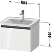 Duravit ketho meuble à 2 vasques avec 1 tiroir 58.4x45.5x44cm avec poignée anthracite basalte mate SW772673
