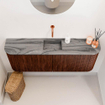 Mondiaz JOYA-DLUX 113.2cm toiletmeubel - ronding links en rechts kleur Ruby - Wastafel FAYE positie Midden Zonder kraangat kleur Sombra. SW1425722