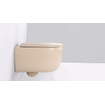 FugaFlow Eccelente Pietra Swirl Ensemble WC suspendu - 36,5x53,0cm - chasse profonde - sans rebord - abattant à fermeture douce - beige SW1469383