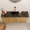 Mondiaz JOYA-DLUX 90cm meuble de toilette - couleur Chêne - Vasque FAYE position Milieu Sans trou de robinet couleur Lava. SW1422041