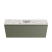 MONDIAZ TURE-DLUX Meuble toilette - 120cm - Army - EDEN - vasque Glace - position centrale - sans trou de robinet SW1103179