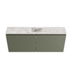 MONDIAZ TURE-DLUX meuble WC 120 cm Army. Lavabo EDEN Glace position milieu. Sans trou de robinet. SW1103179