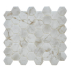The Mosaic Factory Valencia carreau mosaïque - 27.6x32.9cm - carreau mural et de sol - Hexagone/Hexagon - Verre recyclé Bianco Marble Print Mat SW1102485