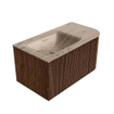 MONDIAZ KURVE-DLUX meuble de salle de bains 85cm arrondi Droit couleur Walnut avec 1 tiroir et 1 porte. Lavabo CLOUD Gauche 1 trou de robinet Arena. SW1431167