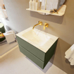 Mondiaz VICA-DLUX ensemble de meuble de salle de bain - 70cm - meuble sous-vasque armée - 2 tiroirs - lavabo encastré nuage milieu - sans trous de robinet - version haute de 60cm - ostra SW1087007