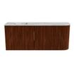 Mondiaz JOYA-DLUX 101.6cm toiletmeubel - ronding rechts kleur Ruby - Wastafel FAYE positie Links Zonder kraangat kleur Glace. SW1423590