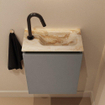 MONDIAZ TURE-DLUX Meuble toilette - 40cm - Smoke - EDEN - vasque Frappe - position droite - 1 trou de robinet SW1103050